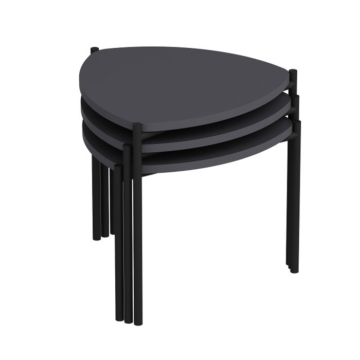 AUCUNE Mesa de centro apilable LENNY Ovalada Antracita AUCUNE Mesa de centro apilable LENNY Ovalada Antracita